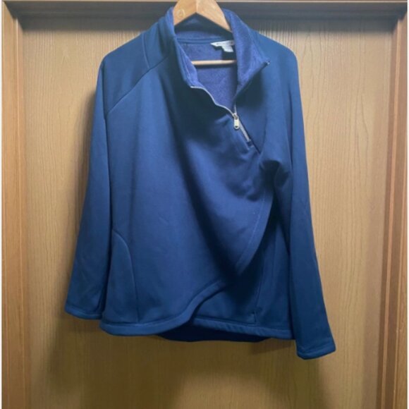 Athleta Cozy Karma Asym Pullover, Enchanted Blue SIZE L #383402 O1227H - Picture 2 of 4